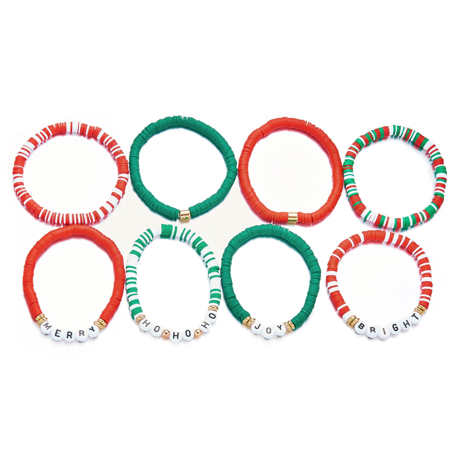 Wholesale Christmas Letter Contrast Color Soft y Beaded Bracelet