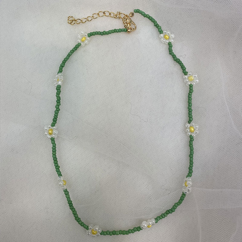 Wholesale  small Daisy crystal flower necklace
