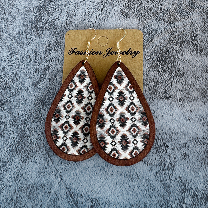 Wholesale Western ethnic style wooden earrings
