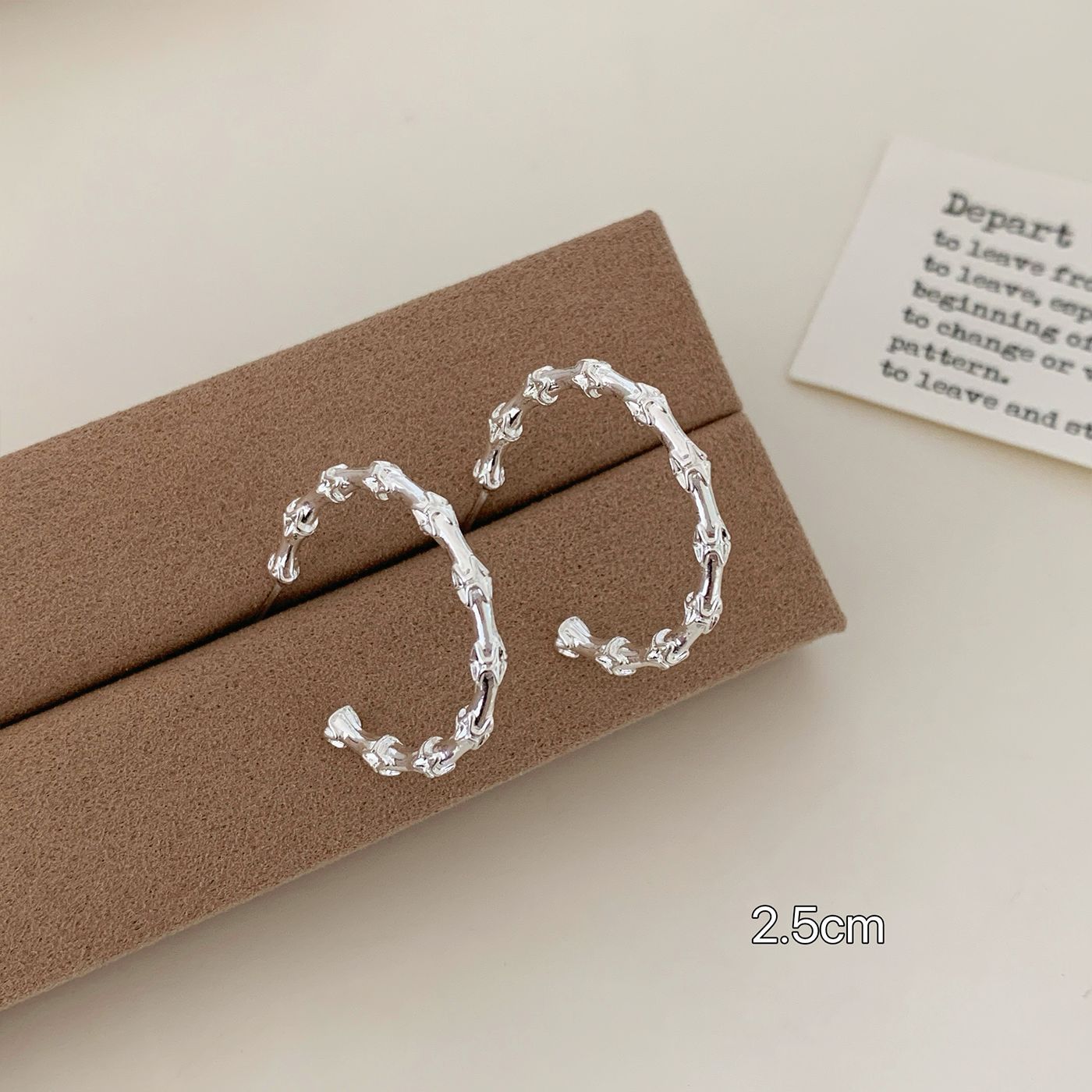 Wholesale Large earrings  suitable silver needle earrings large circle plain earrings