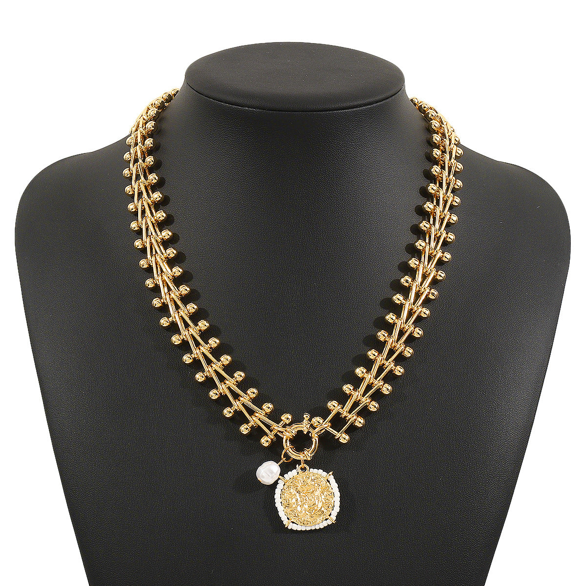 Wholesale geometric multi-layer stacking hand-woven necklace
