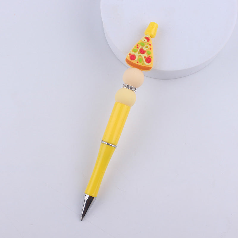 Wholesale  creative handmade cartoon fruit silicone color plastic beaded pen