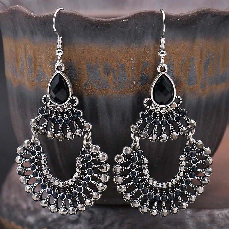 Wholesale Bohemian Fan Earrings Colorful Beads Alloy Jewelry Accessory