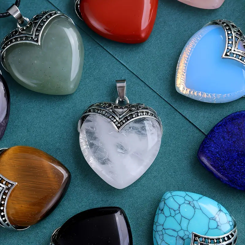 Wholesale Natural Amethyst Crystal Heart Pendant Necklace Fashion Accessory Everyday Wear Gift