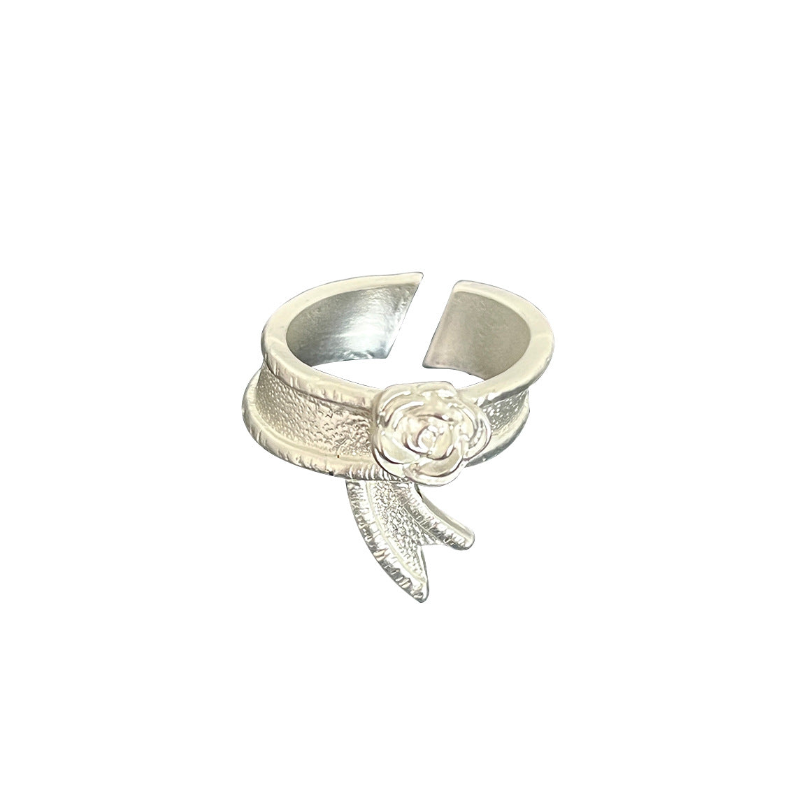 Wholesale  Stereo Rose Ribbon Open Ring