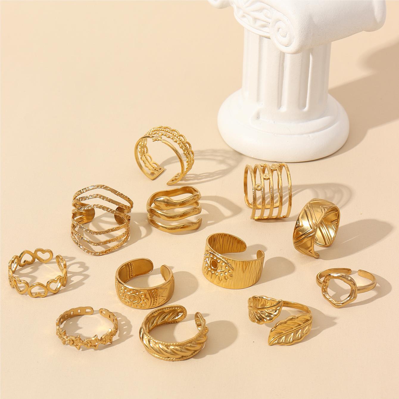 Wholesale Stainless Steel Ring Snake Love 18k Gold Plated Rings ACC-RS-MuC004