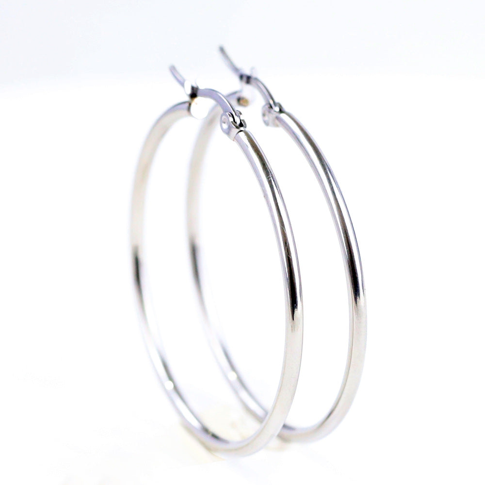 Wholesale  2mm Titanium Steel All-match Women Earrings