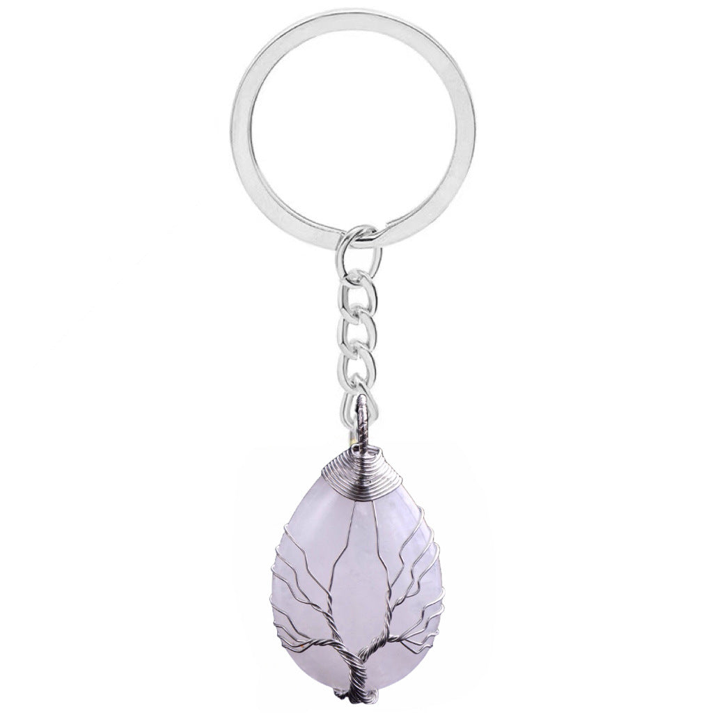 Wholesale Drop Shaped Tree of Life Handmade Wire Wrapped Metal Keychain ACC-KC-YuChan001