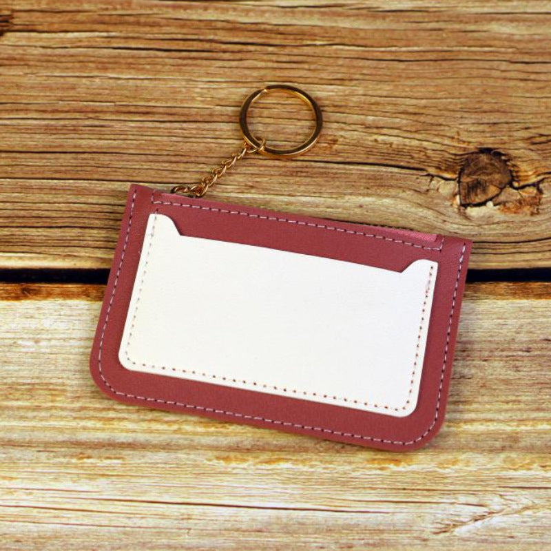 Wholesale Color Block PU Card Holder Coin Purse Trendy Everyday Fashion Accessory Gift