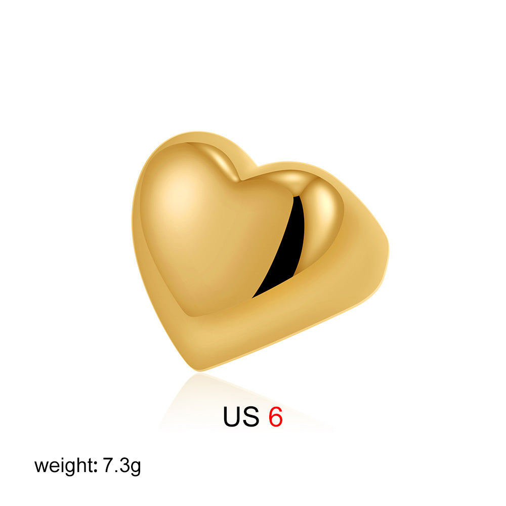 Wholesale  18K gold love ring smooth finger ring shaped zircon necklace