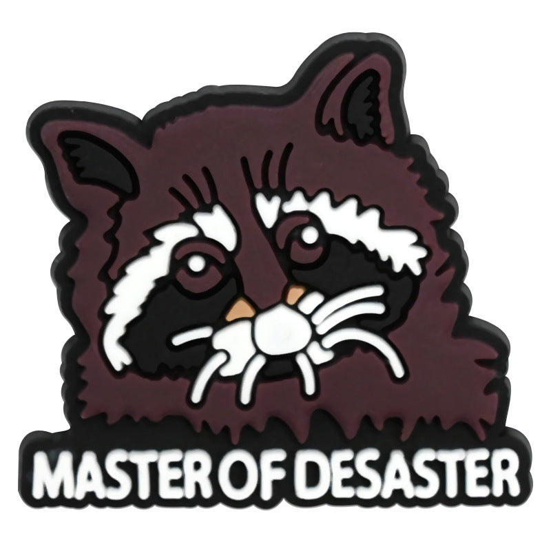 Wholesale Random 100pcs Cartoon raccoon-shaped  PVC Soft Rubber Shoe Buckle Decoration