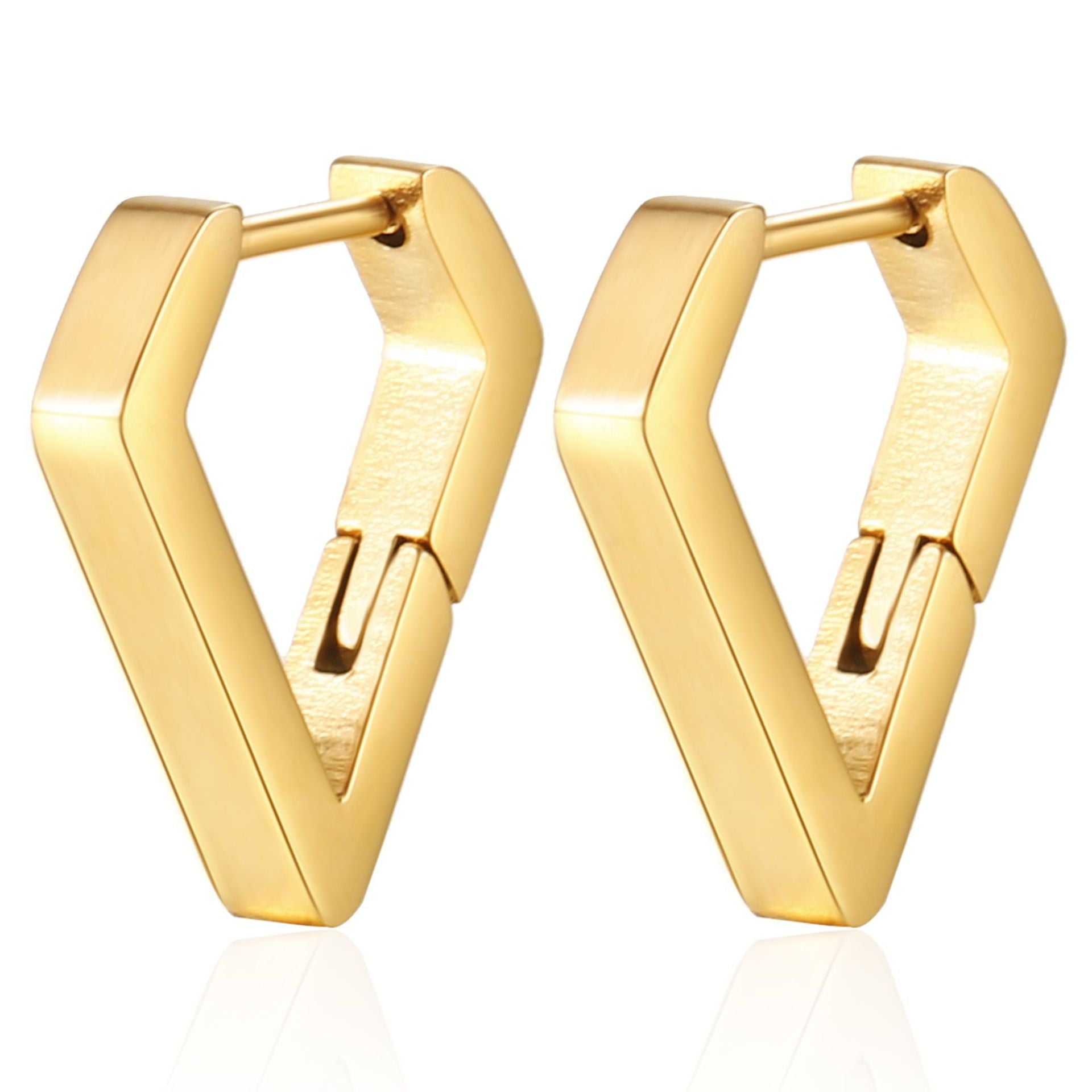 Wholesale Trendy Stainless Steel Geometric Ear Cuffs Unisex Electroplated Steel Tone Jewelry Accessory