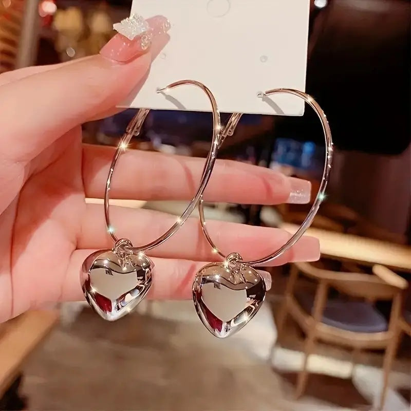 Wholesale Hoop Hollow Love Big Earrings Heart Shaped Earrings ACC-ES-Yunz003