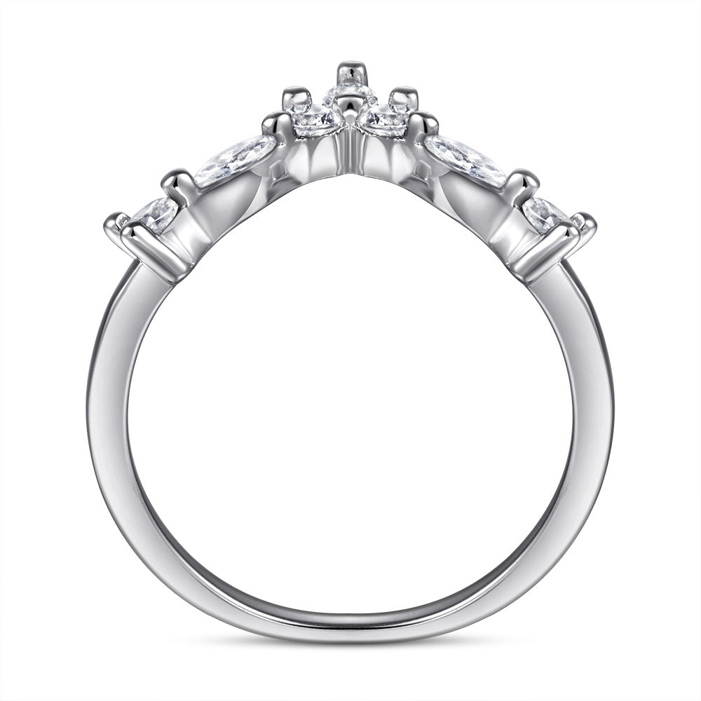 Wholesale 925 sterling silver crown zircon ring