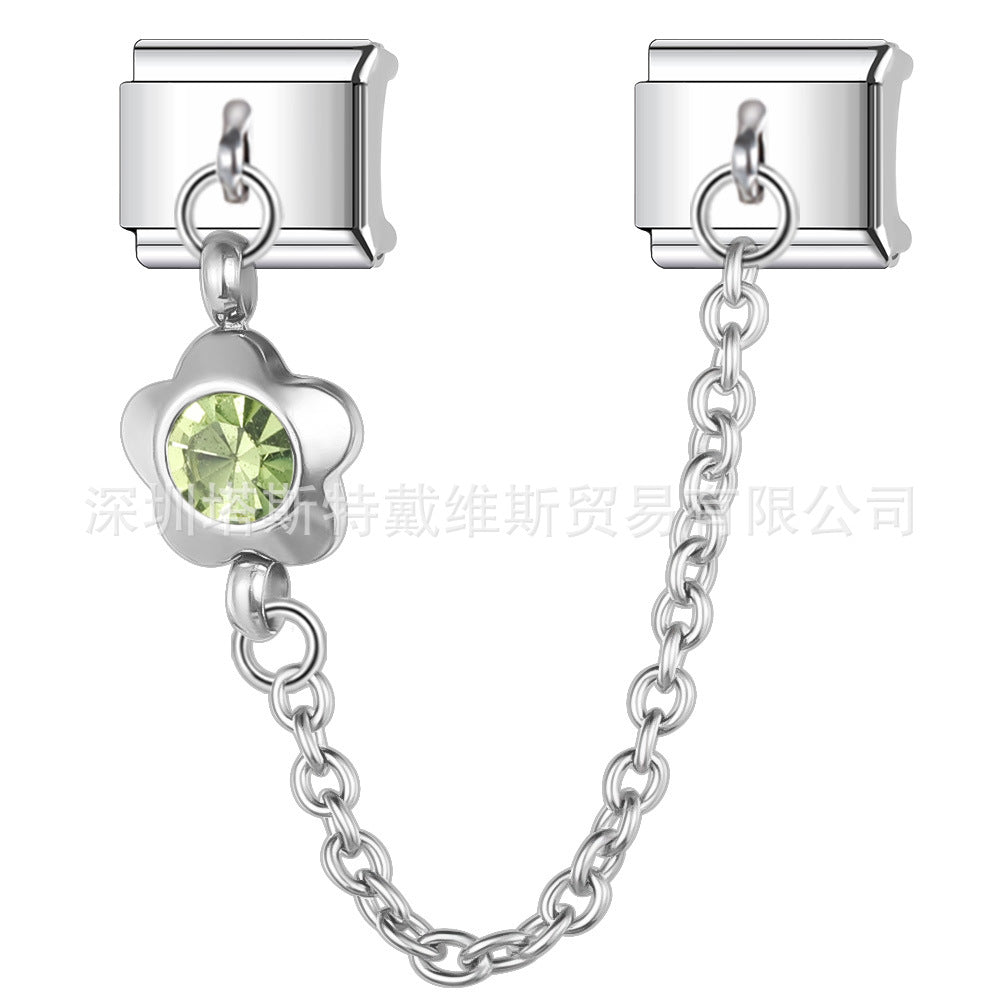 Wholesale Italian Modular Starry Sky Rhinestone Chain Bracelet,  Stainless Steel Electroplated,  Chic Jewelry Accessory for Everyday Wear