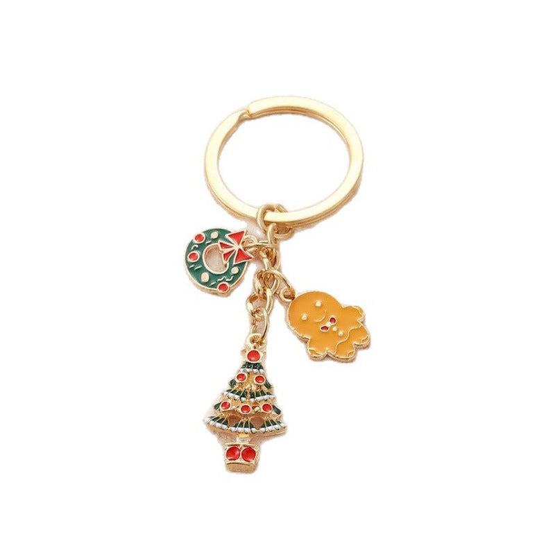 Wholesale Christmas cute Christmas tree old man bell snowflake keychain