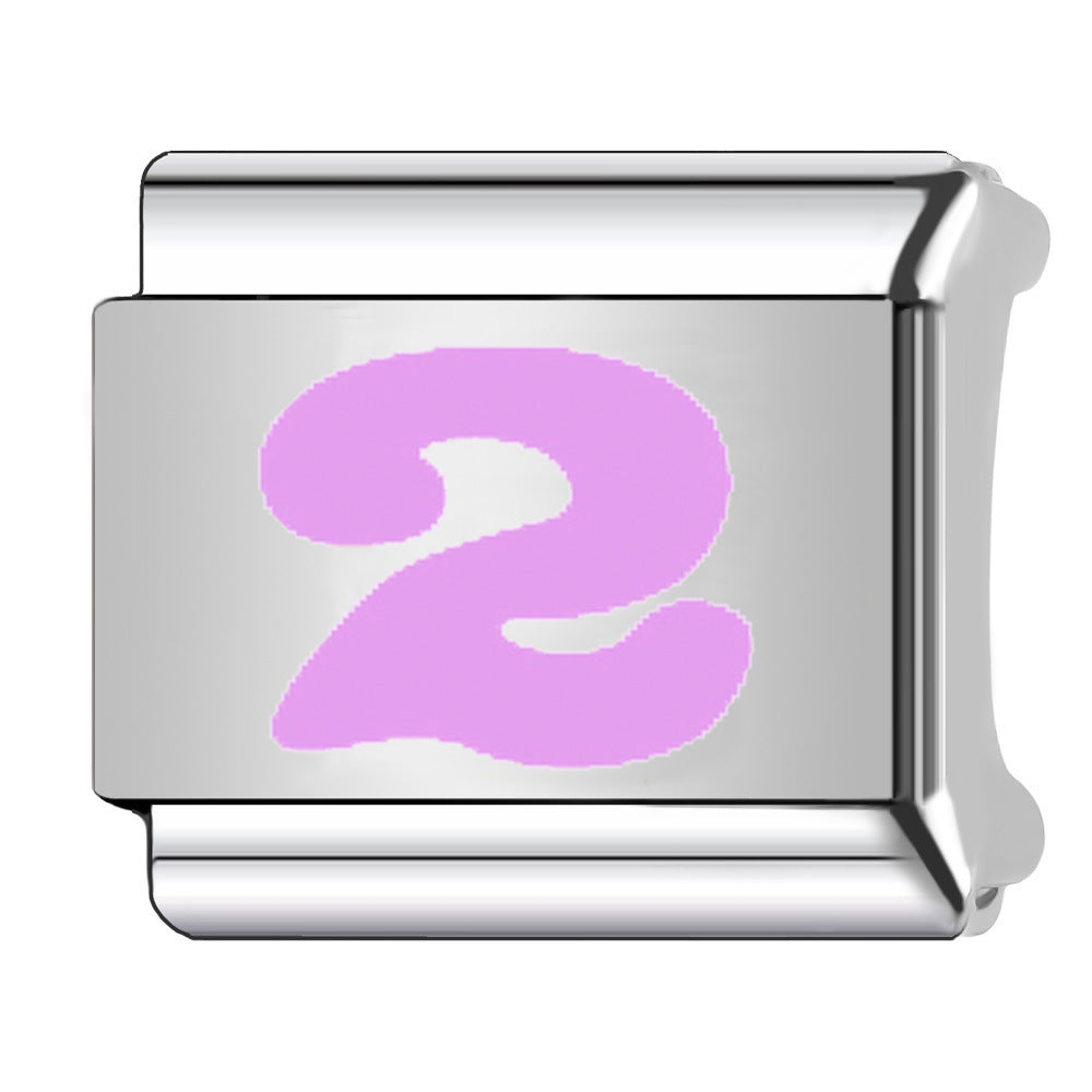 Wholesale  Italian Charm Bracelet 9mm DIY  pink   Creative Stainless Steel Composable Bracelet