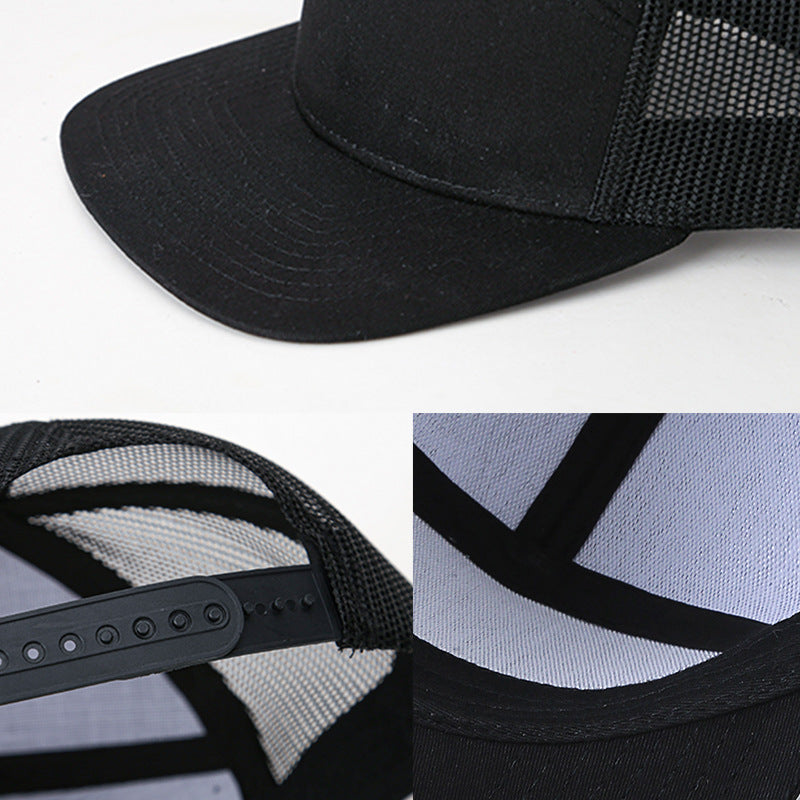 Wholesale Fabric Mesh Hats Breathable Trucker Hats Sun Visor Flat Brim Mesh Hats ACC-HT-ZhuoXing001