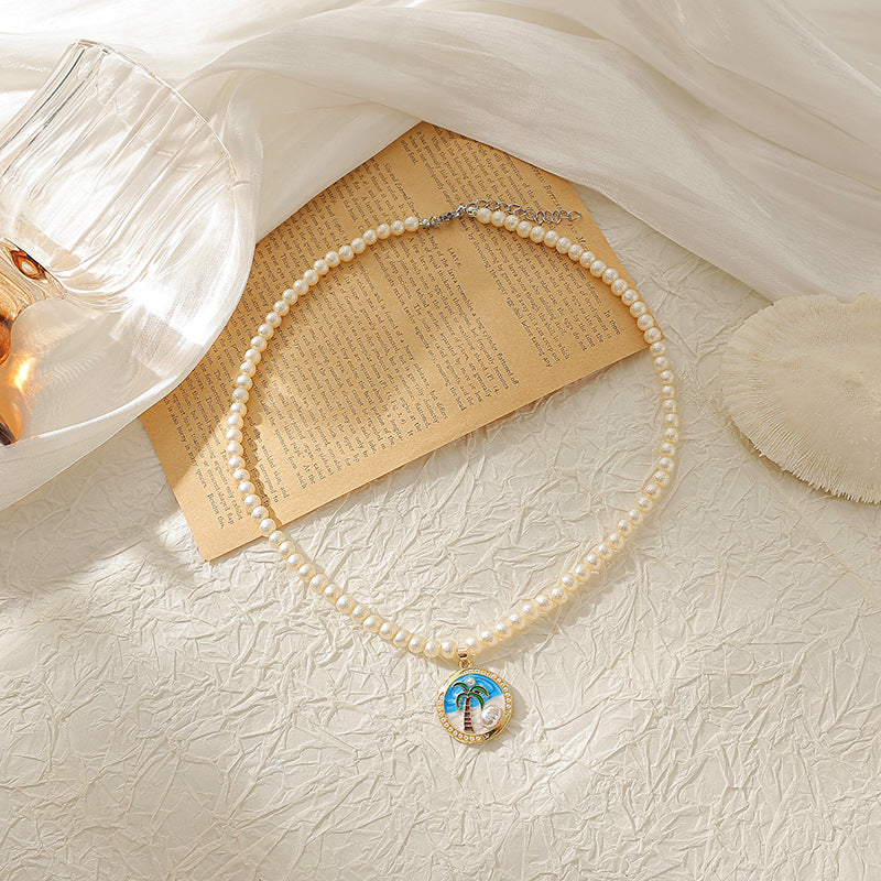 Wholesale Pearl Conch Coconut Shell Necklace