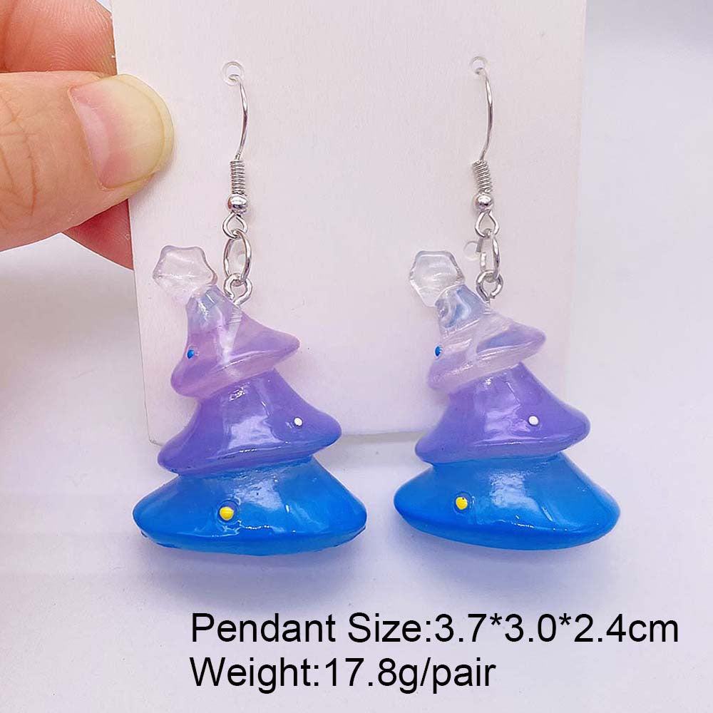 Wholesale Christmas Earrings 3D Christmas Tree Snowman Resin Earrings ACC-ES-ChenY104
