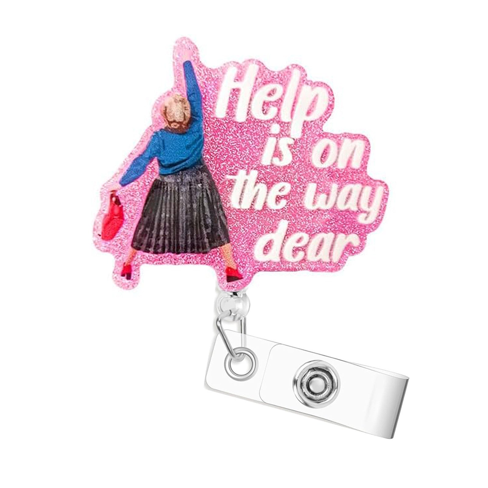 Wholesale Acrylic Badge Reel Keychain with Fun Pattern