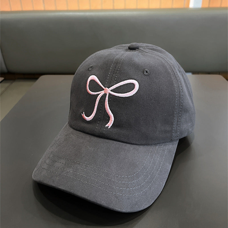 Wholesale Embroidered Bow Soft Top Baseball Cap