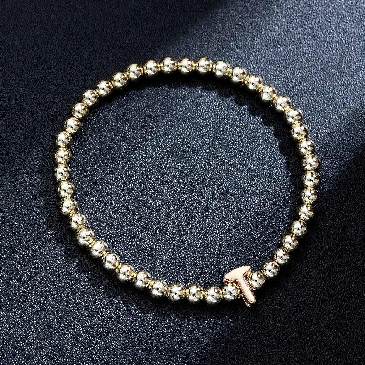 Wholesale Glossy Letter Beaded Elastic Bracelet for Women