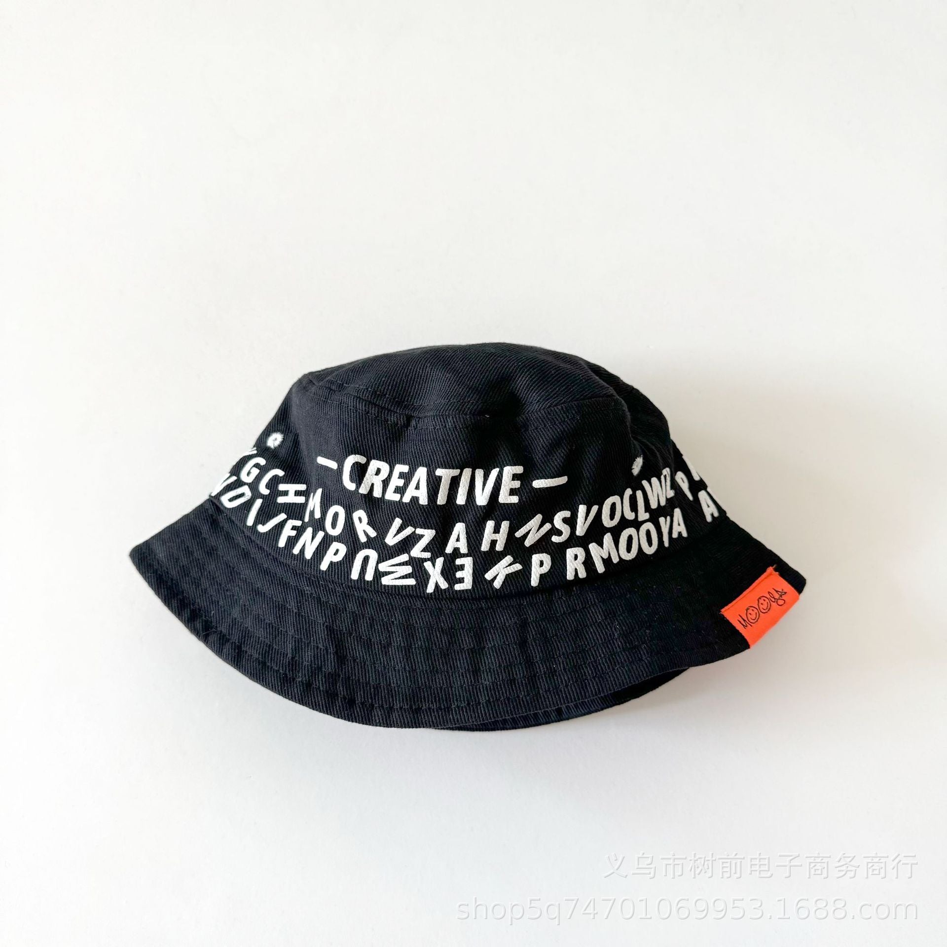 Wholesale Letter Washed Denim Cotton Children's  Bucket Hat