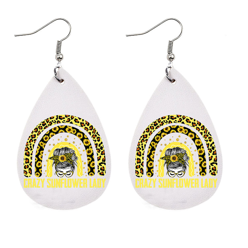 Wholesale MAMA Leopard Mother's Day Leather Earrings ACC-ES-CY006