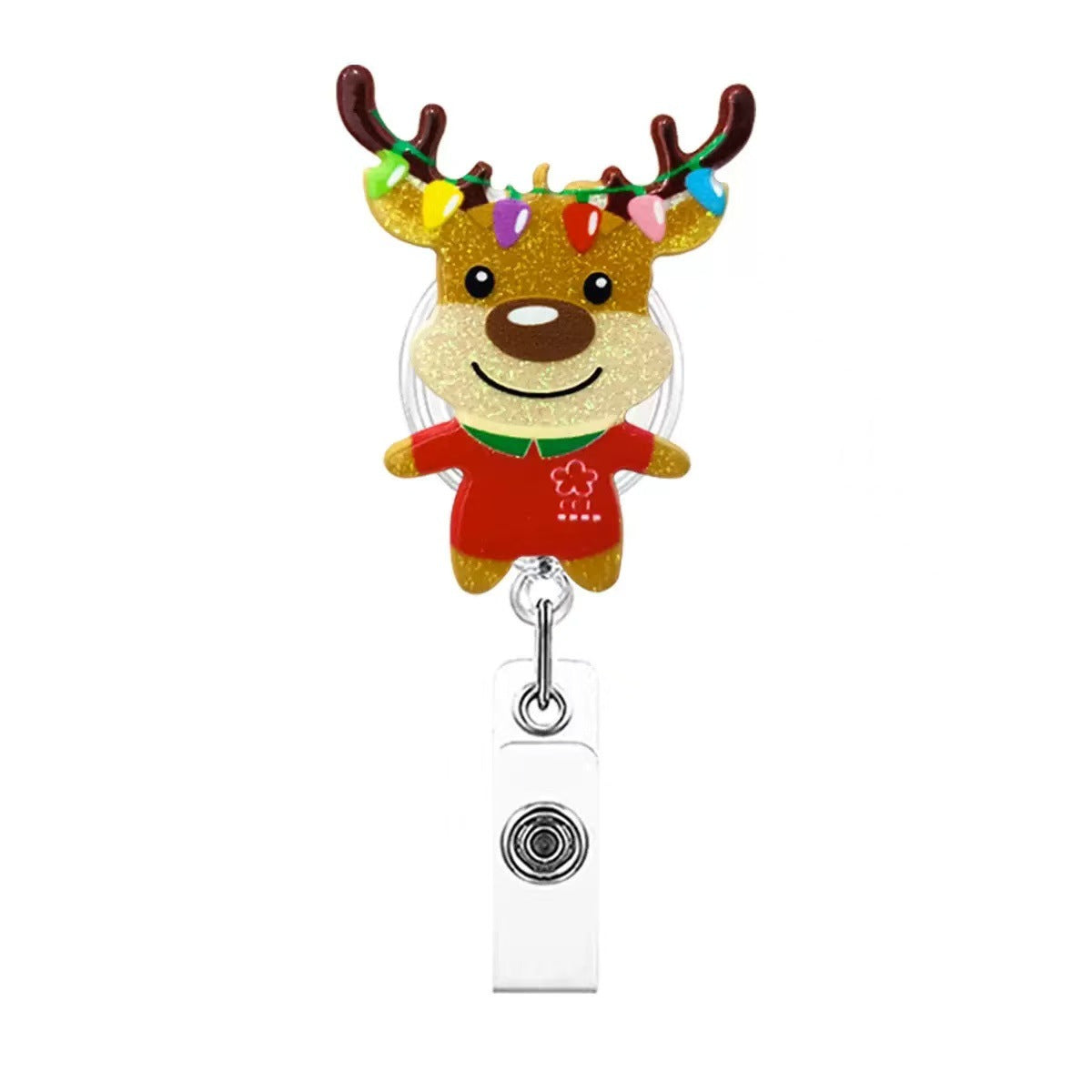 Wholesale acrylic Christmas office staff name tag retractable badge