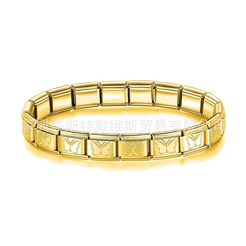 Wholesale  Italian Charm Bracelet 9mm DIY  single-section  Creative Stainless Steel Composable Bracelet