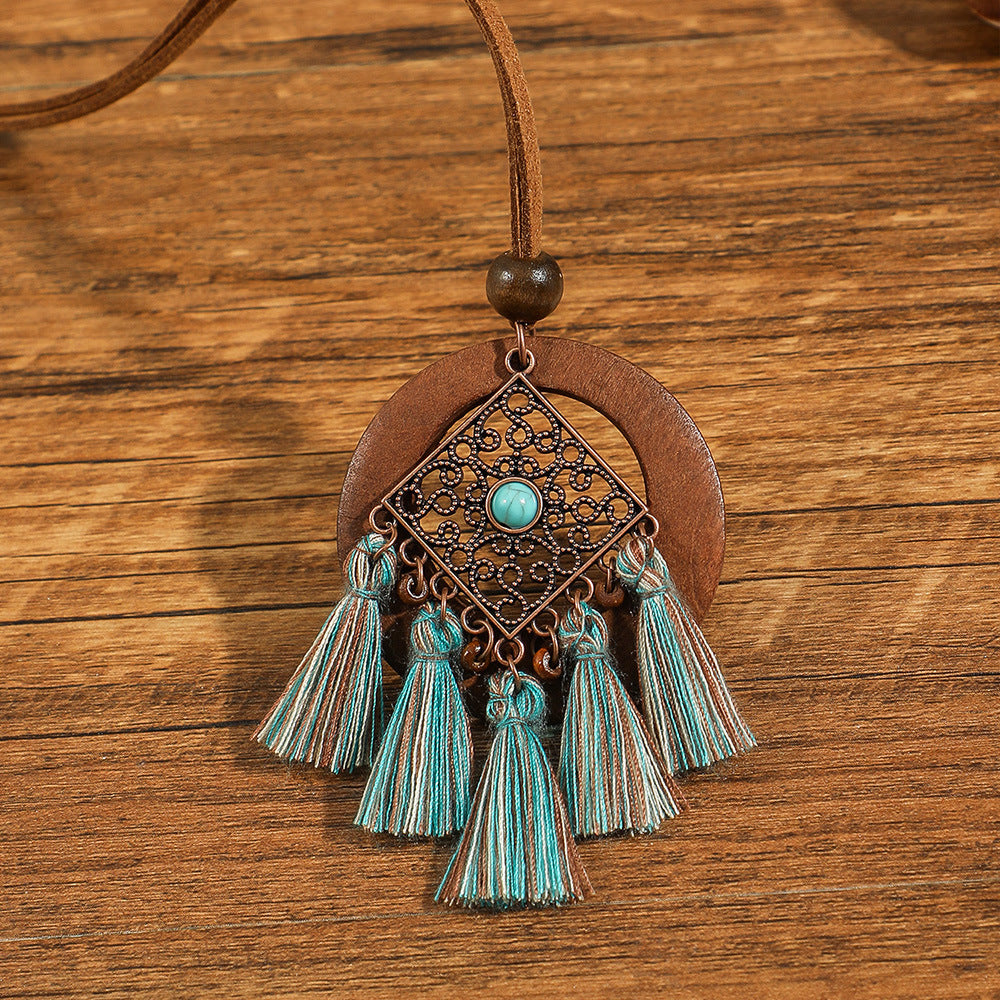 Wholesale Retro Ethnic Style Flower Shell Hollow Necklace Jewelry Accessory for Gift Boutique Resale