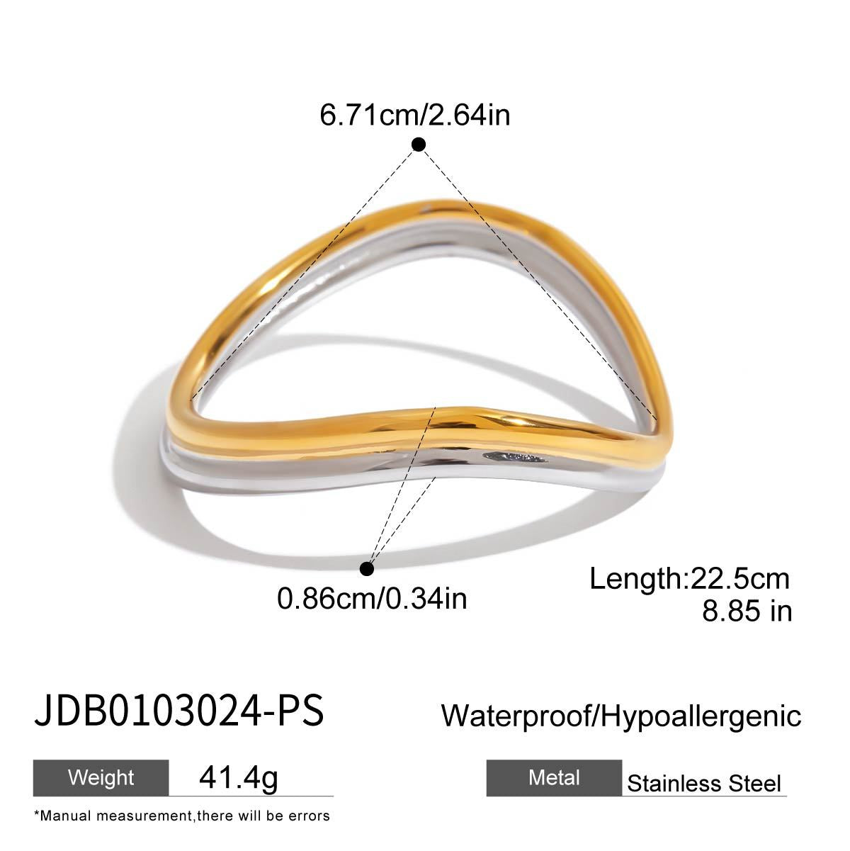 Wholesale  18K Gold Stainless Steel Gold and Silver Color Matching Double-Layer Color Matching  Bracelet