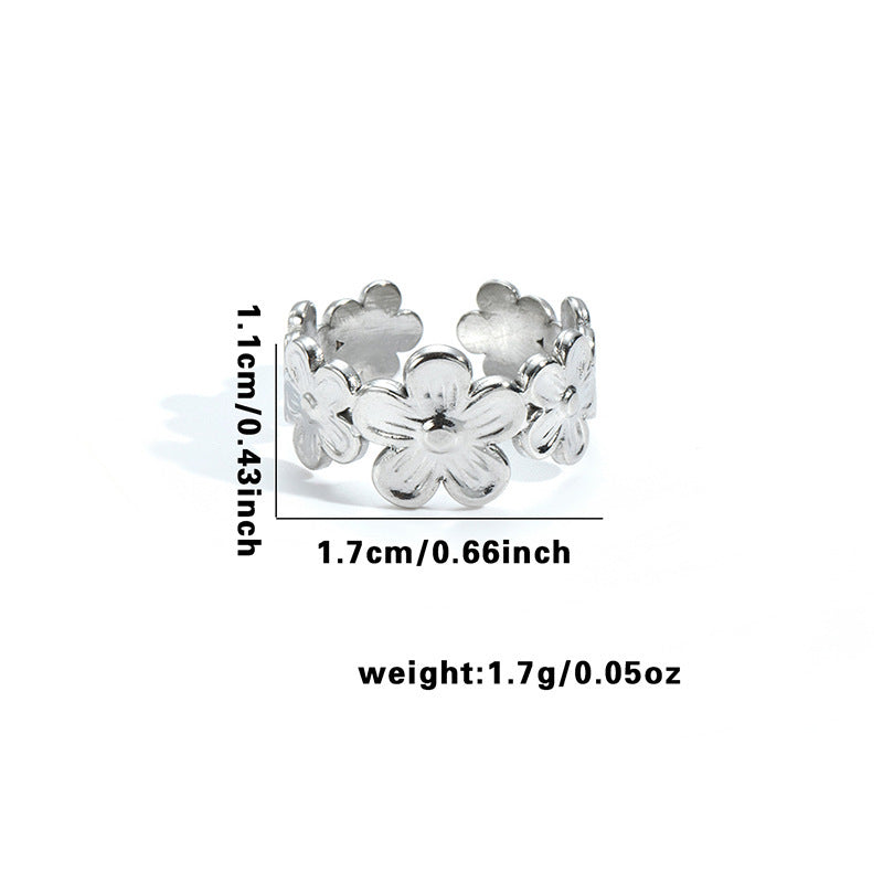 Wholesale Geometric Asymmetrical Heart Titanium Steel Ring Chic Boutique Resale