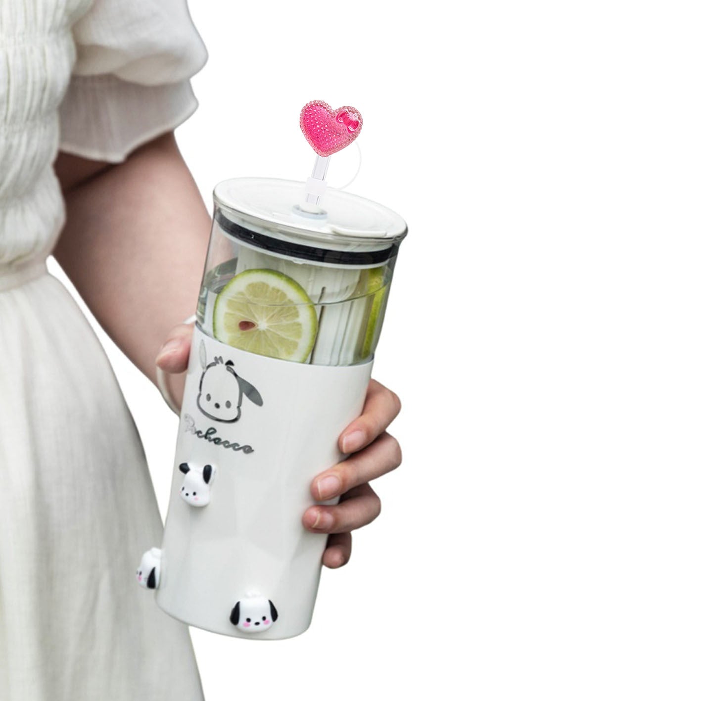 Wholesale 50pcs Glitter Sugar Strawberry Flowers Straw Cover Straw Tube Cap