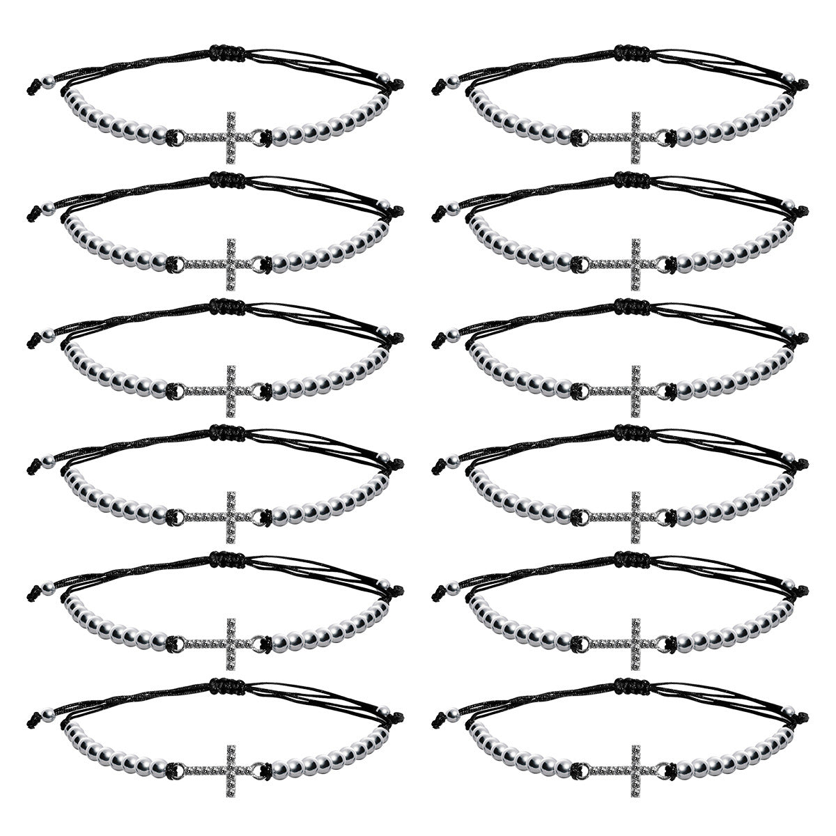 Wholesale  Cross Diamond Beaded Bracelet