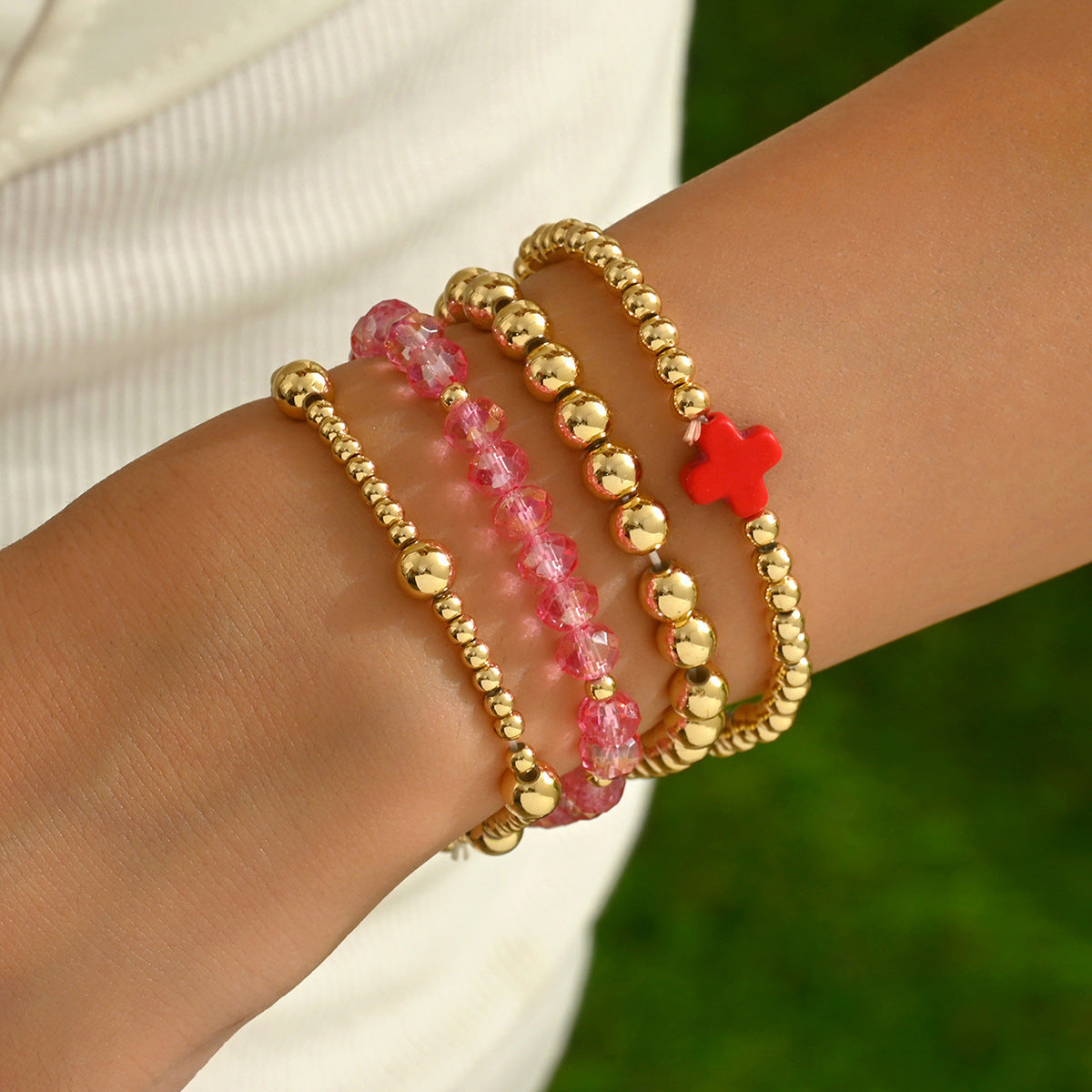 Wholesale Bohemian Beaded Bracelet Set Colorful Cross Design Women S Jewelry Accessory Gift
