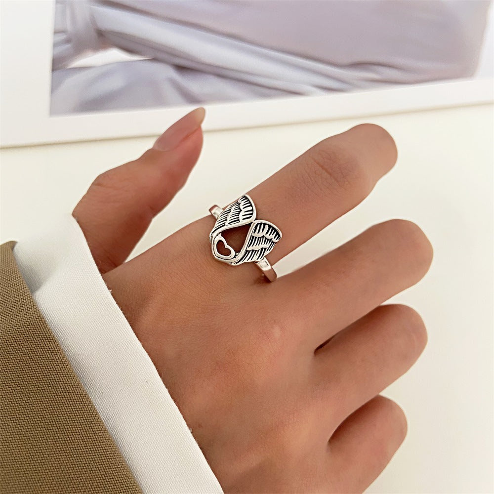 Wholesale Alloy Angel Wings Heart Ring ACC-RS-HanQian002