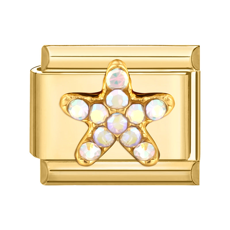 Wholesale 9mm Italian Charm Starter Bracelets DIY square Single Section Creative Stainless Steel Composable Bracelet