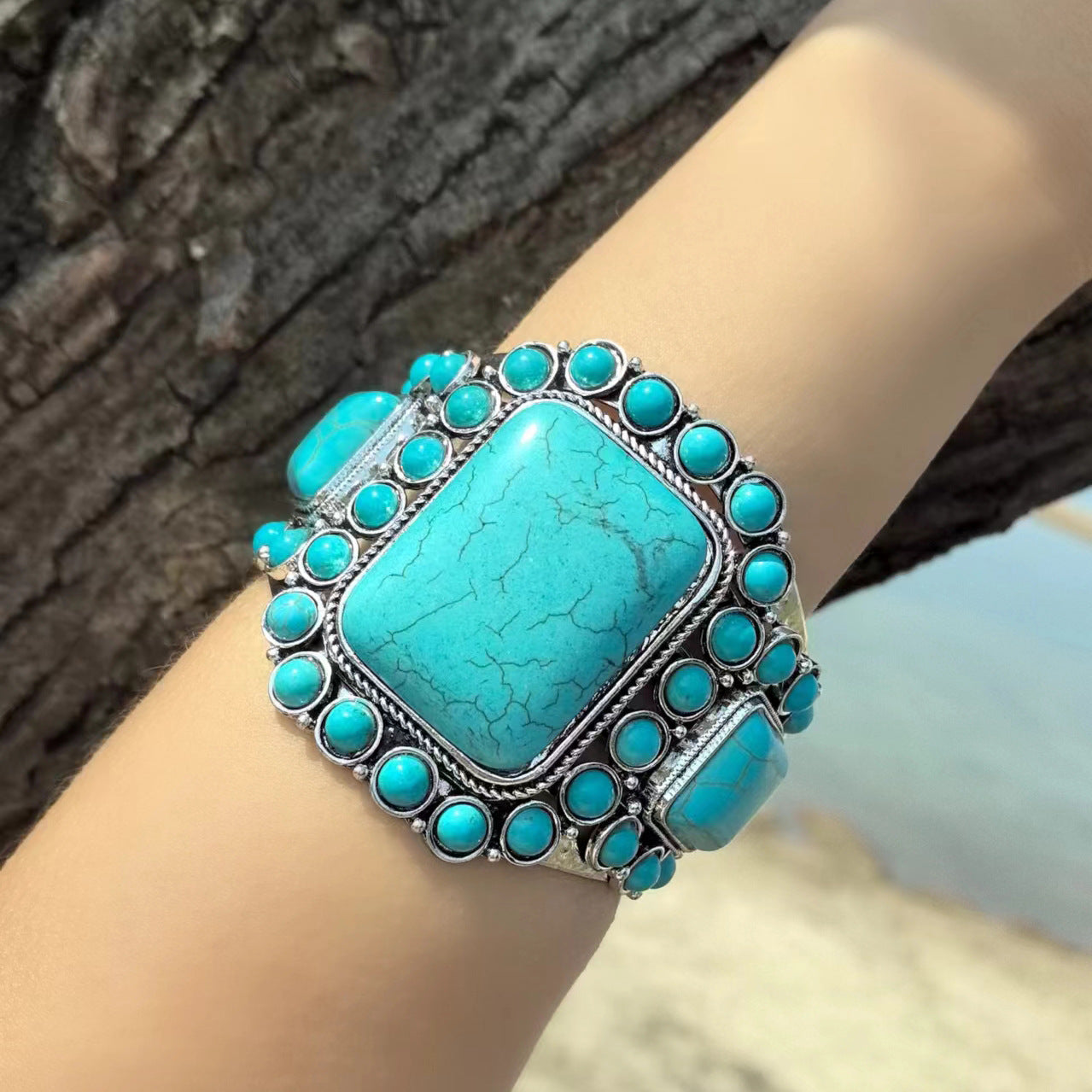 Wholesale Electroplated Turquoise Bohemian Bracelet - Ethnic Style Fashion Accessory for Boutique Resale