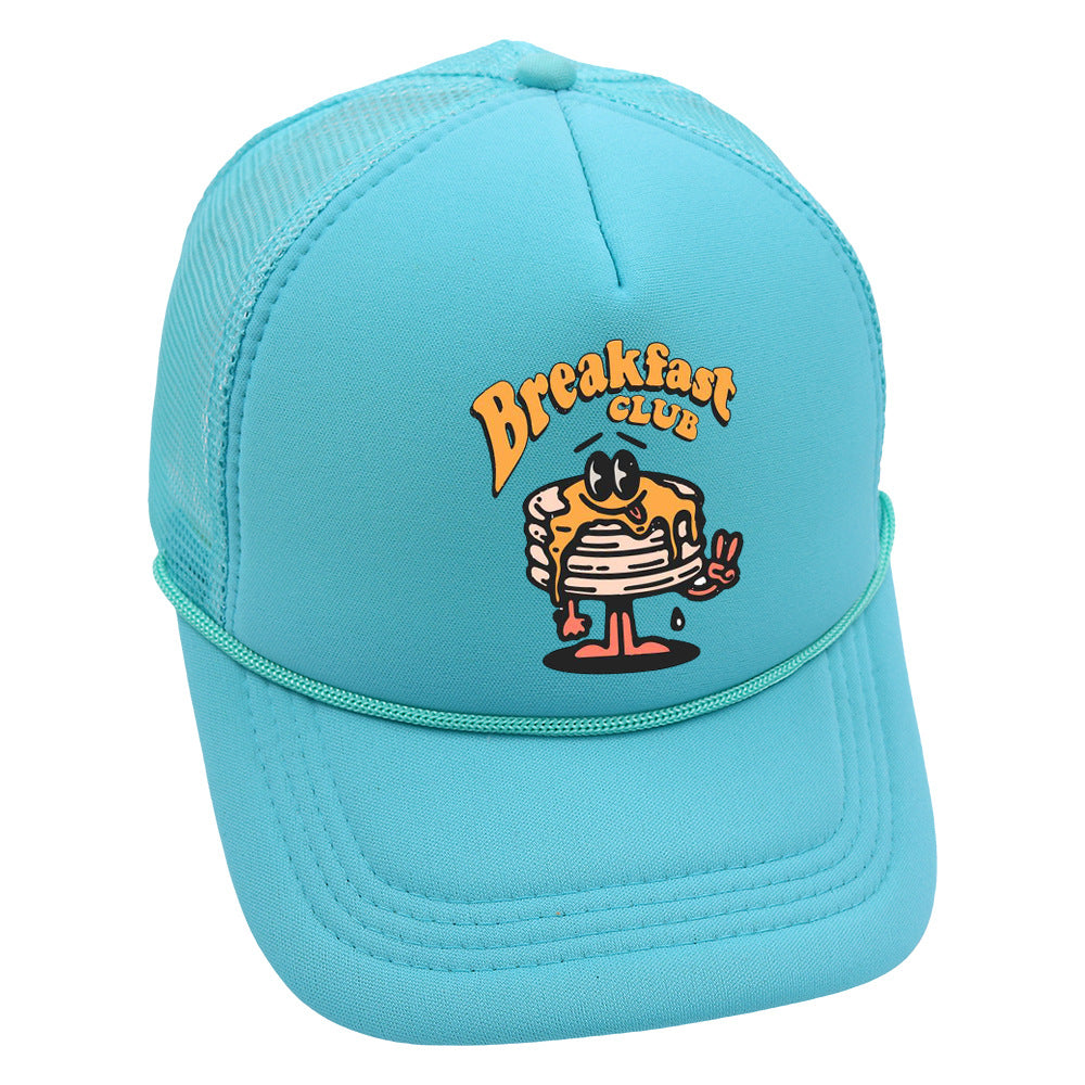 Wholesale Trucker Hat Hamburger Cartoon Print Baseball Cap Sponge Mesh Cap ACC-HT-HaiPu023