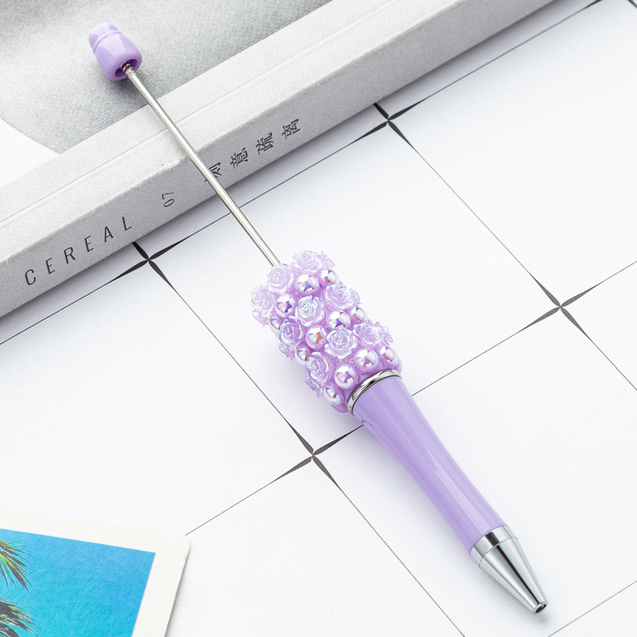 Wholesale rose beaded pen  ballpoint pen beadable pens