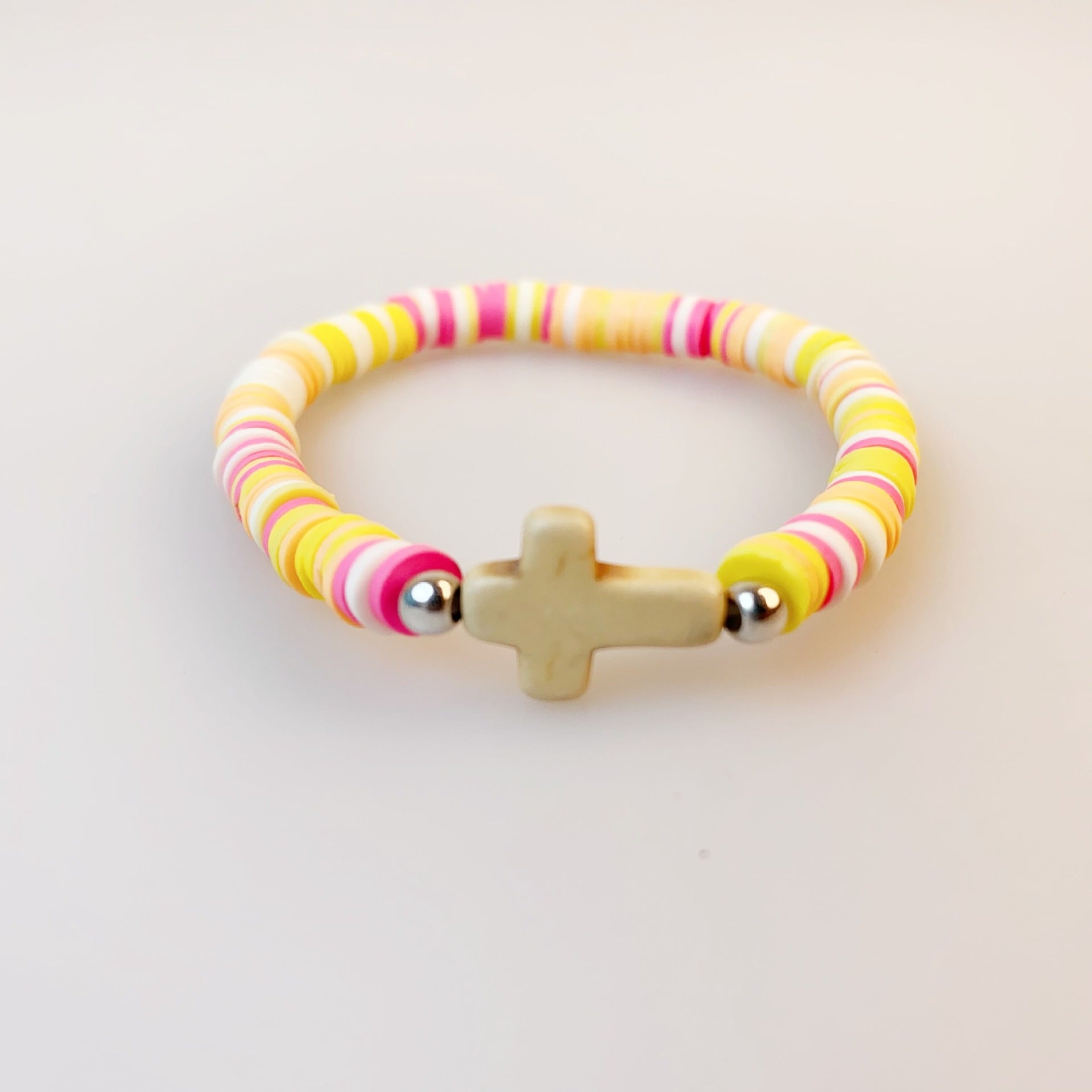 Wholesale Natural Stone Cross Bohemian Colorful Bracelet