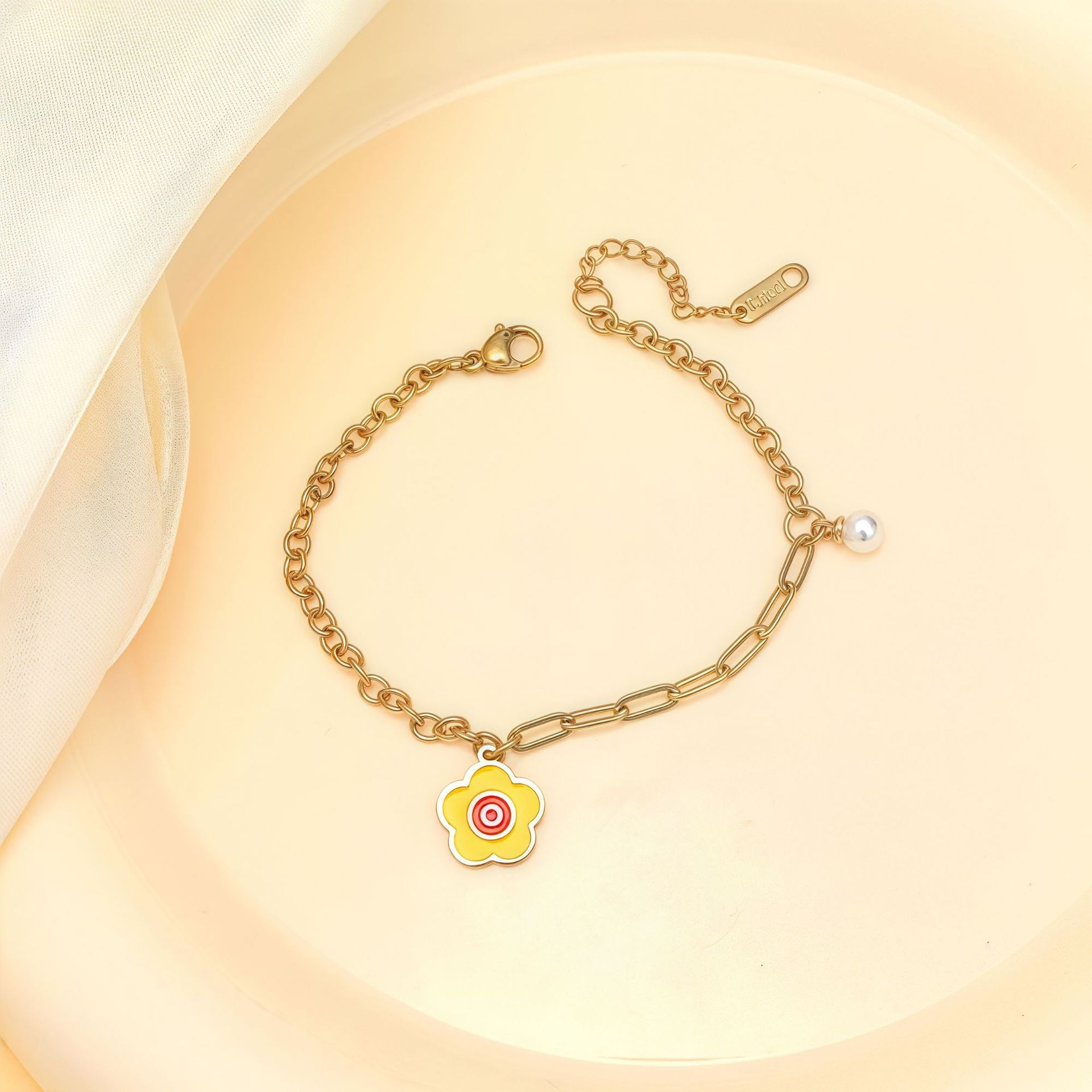 Wholesale Stainless Steel DIY Cartoon Cute Oil Dripping Pendant Bracelet