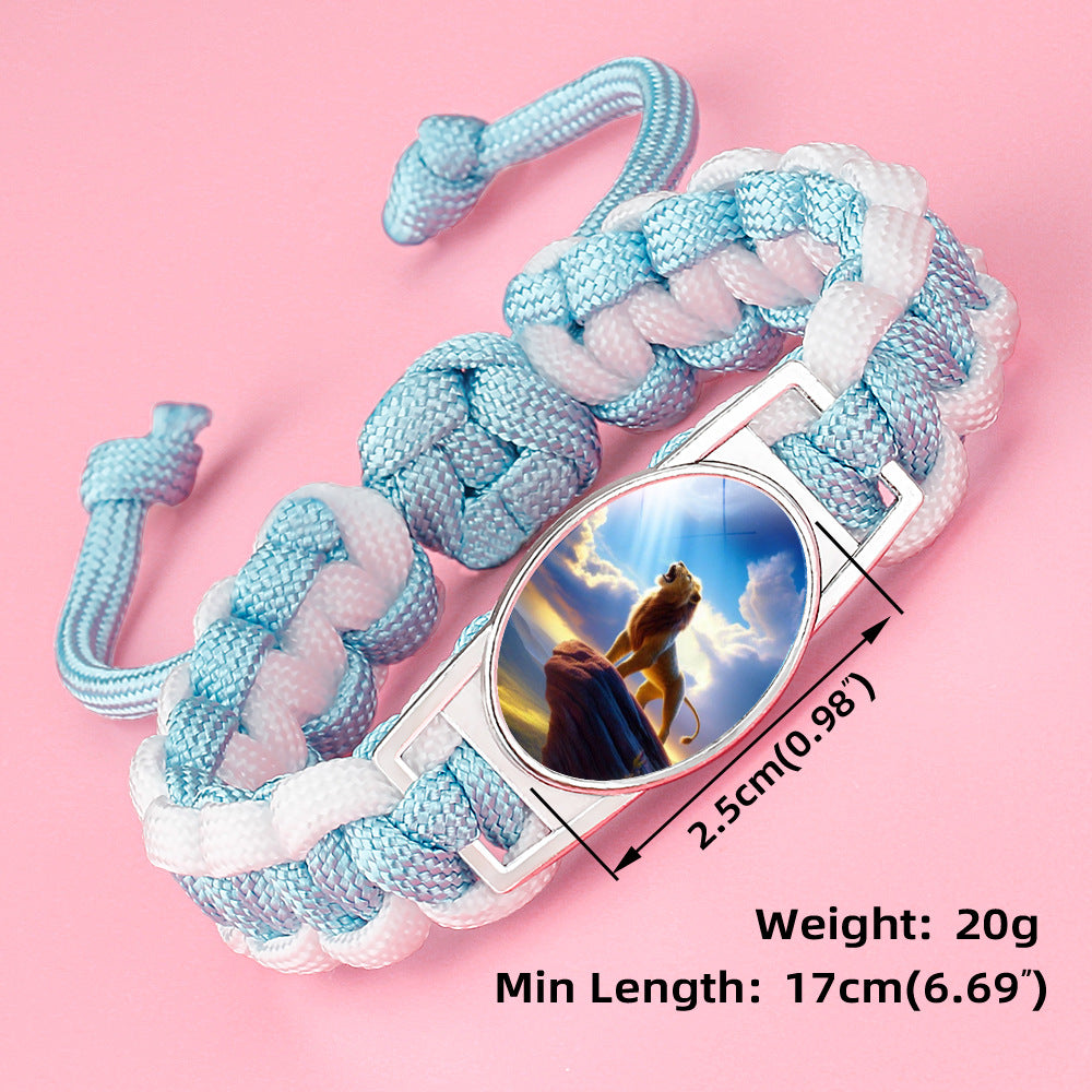 Wholesale Braided animal lion adjustable bracelet