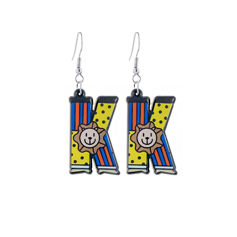 Wholesale Circus Clown Letters Acrylic Earrings ACC-ES-YiYuan013