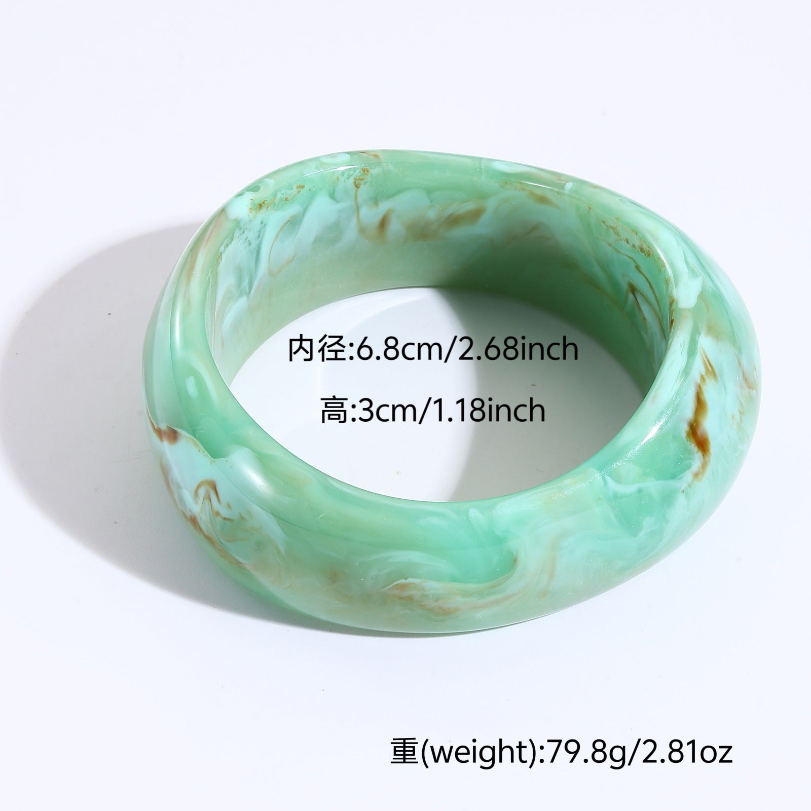 Wholesale Wide Oval Translucent Resin Bracelet Retro Style Jewelry Accessory for Everyday Wear