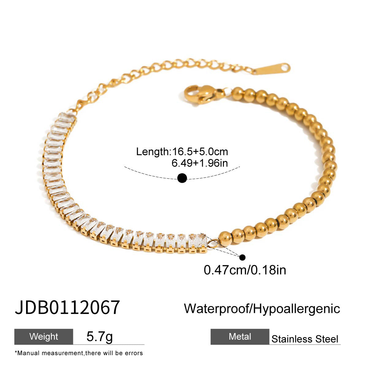 Wholesale Stainless steel beads inlaid with zircon
