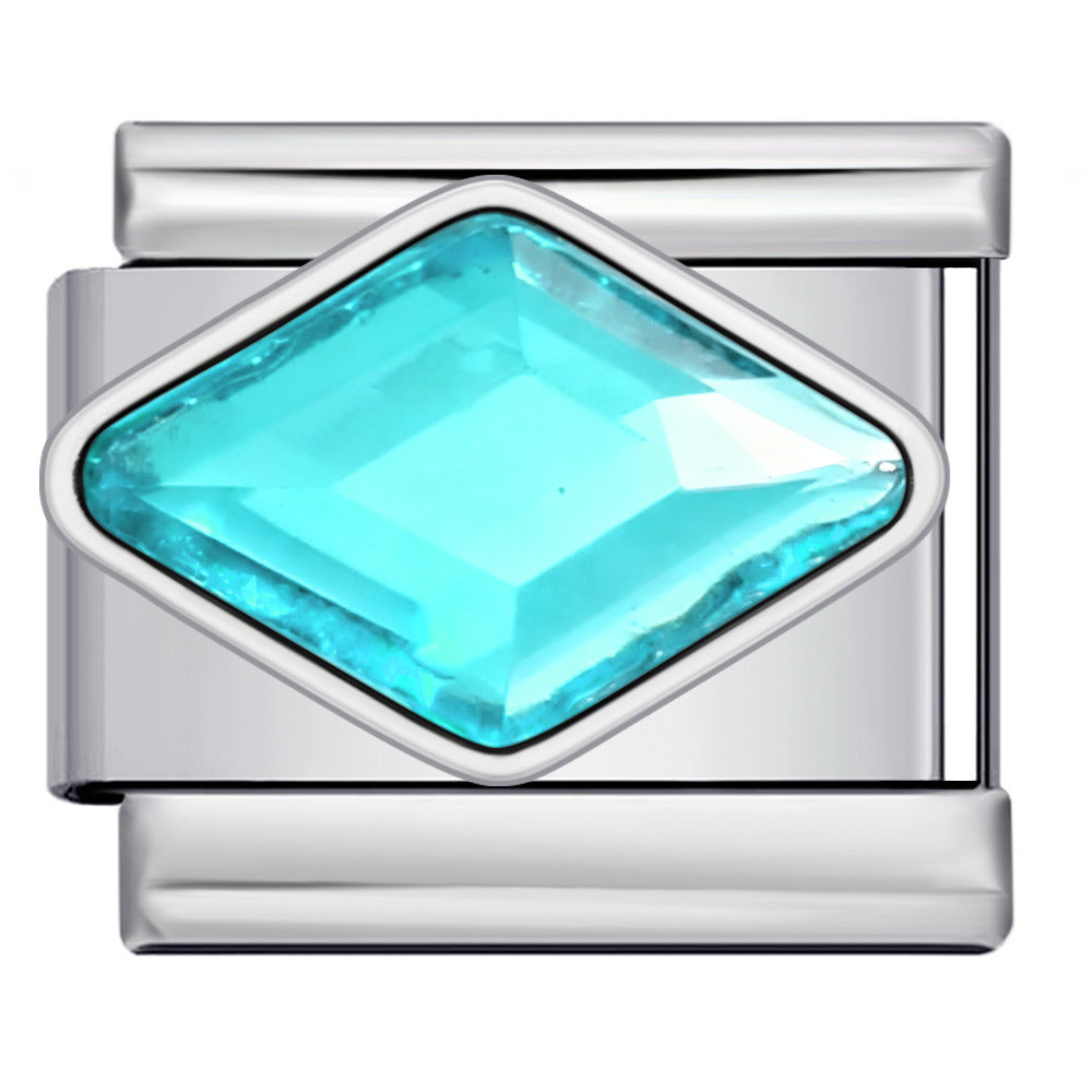 Wholesale Italian Charm Bracelet 9mm DIY Diamond-Setting  Creative Stainless Steel Composable Bracelet