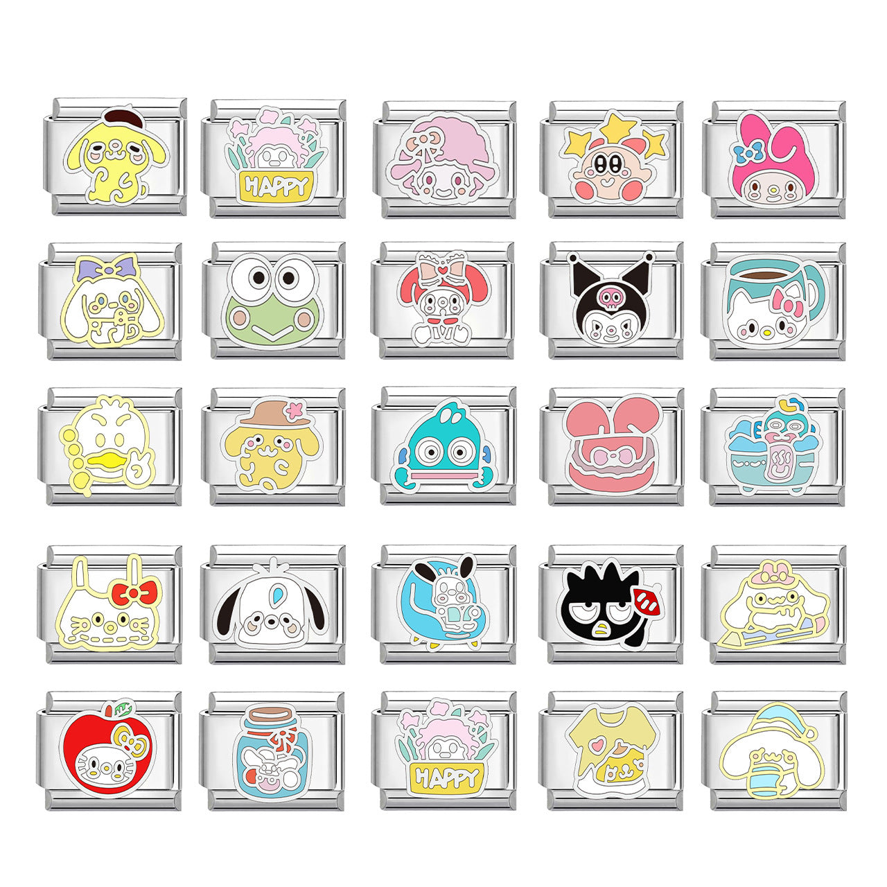 Wholesale  Italian Charm Bracelet 9mm DIY cartoon dripping Creative Stainless Steel Composable Bracelet